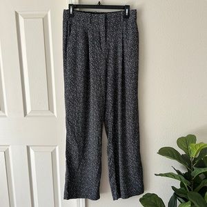 Theory Wide Leg Dark Gray Tweed Style Trousers - Size 2